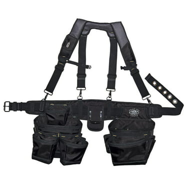 JACKSON PALMER Professional Comfort-Rig Tool Belt With Suspenders Adjustable System with 2-Power Tool Hooks 